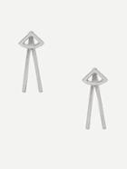 Romwe Silver Triangle Stud Earrings