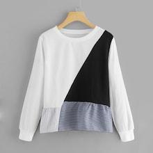 Romwe Plus Cut And Sew Sweatshirt