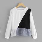 Romwe Plus Cut And Sew Sweatshirt