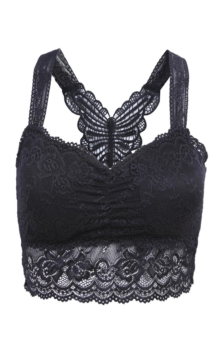 Romwe Black Strap Embroidered Lace Vest