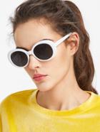 Romwe Contrast Frame Flat Lens Cat Eye Sunglasses