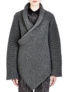 Romwe Shawl Collar Asymmetrical Coat Sweater