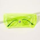 Romwe Neon Green Transparent Glasses Case