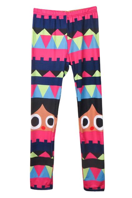 Romwe Cartoon Print Elastic Leggings