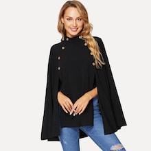 Romwe Double Breasted Round Neck Coat