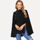 Romwe Double Breasted Round Neck Coat