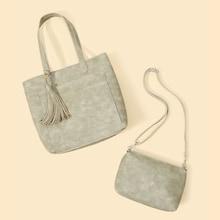 Romwe Tassel Detail Combination Bag 2pcs