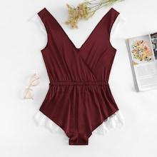 Romwe Contrast Lace Romper