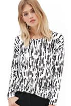 Romwe Vertical Stripe Slim Pocket T-shirt