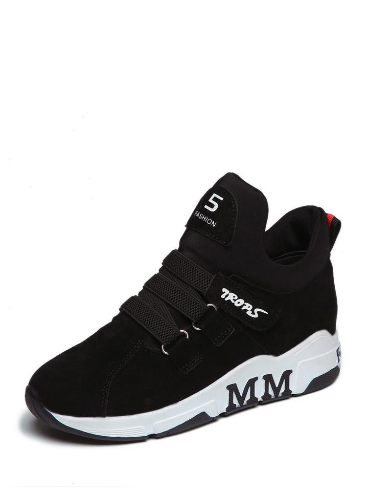 Romwe Letter Decorated High Top Sneakers