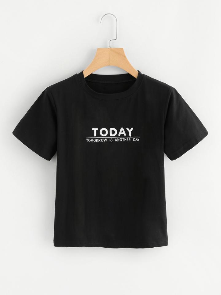 Romwe Today Tomorrow Is Another Day Slogan Tee