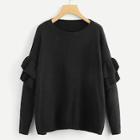 Romwe Tiered Ruffle Embellished Sleeve Jumper