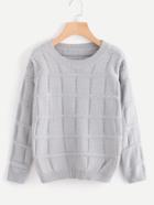 Romwe Hollow Out Textured Knit Sweater