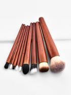Romwe Wood Handle Makeup Brush 9pcs