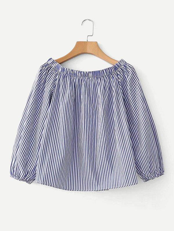 Romwe Contrast Stripe Bardot Top