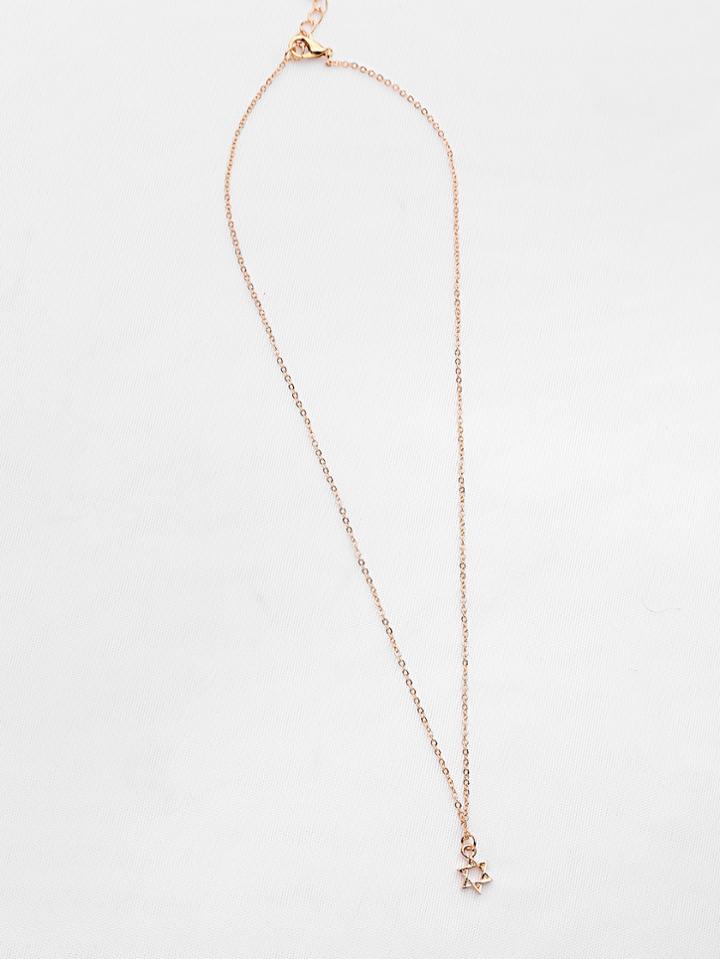 Romwe Hollow Out Star Pendant Chain Necklace