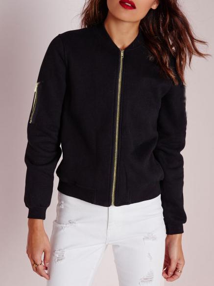 Romwe Long Sleeve Zipper Pockets Jacket