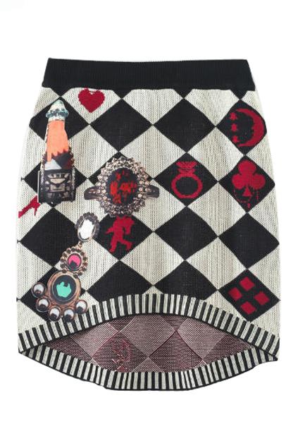 Romwe Asymmetric Check Slim Skirt