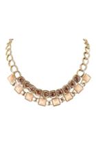 Romwe Diamante Studded Chain Necklace