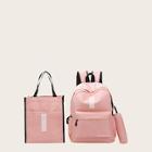 Romwe Letter Print Backpack With Shopper Bag 3pcs
