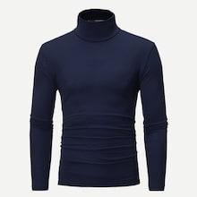 Romwe Guys High Neck Solid Tee