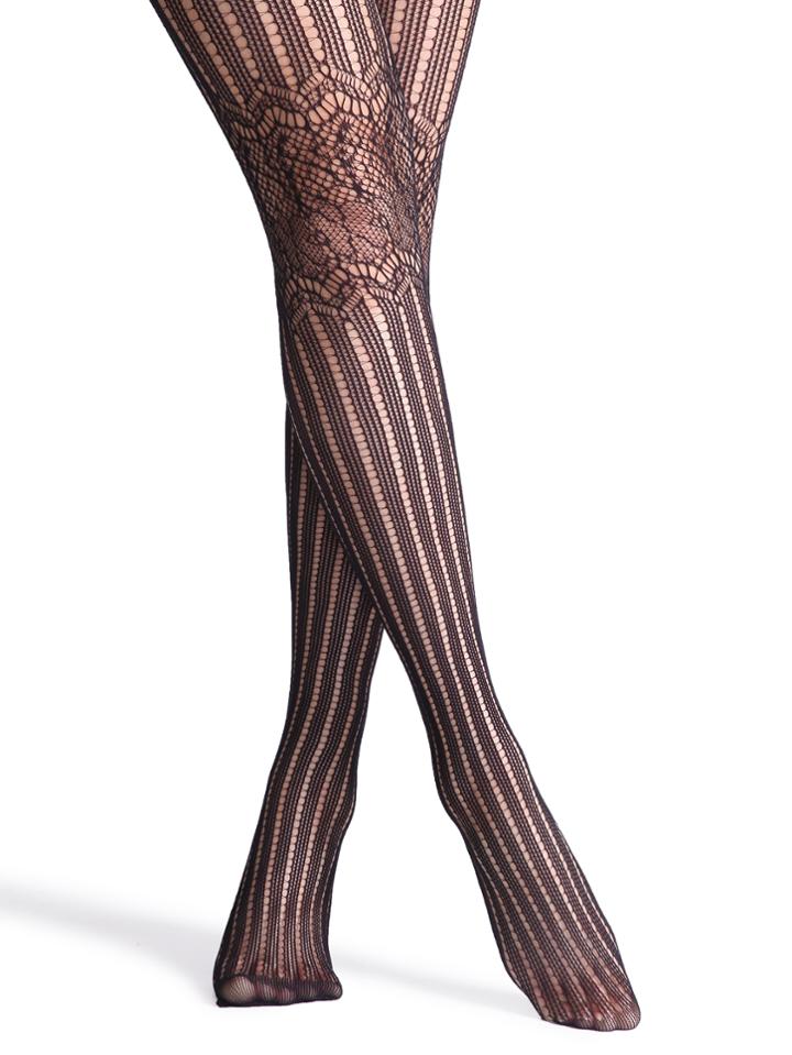 Romwe Black Cutout Design Fashion Stocking