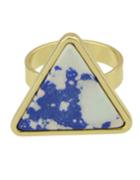 Romwe Bluewhite Turquoise Triangle Shape Ring