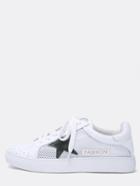 Romwe Black Star Mesh Panel Lace-up Sneakers