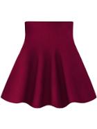 Romwe High Waist Flare Wine Red Skirt