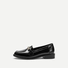 Romwe Buckle Decor Loafers