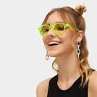 Romwe Neon Green Transparent Frame Sunglasses