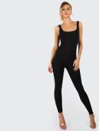 Romwe Scoop Neck Skinny Fit Tank Jumpsuit