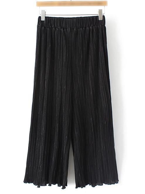 Romwe Black Elastic Waist Straight Pants