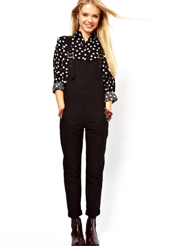Romwe Strap Buckle Pockets Slim Jumpsuit
