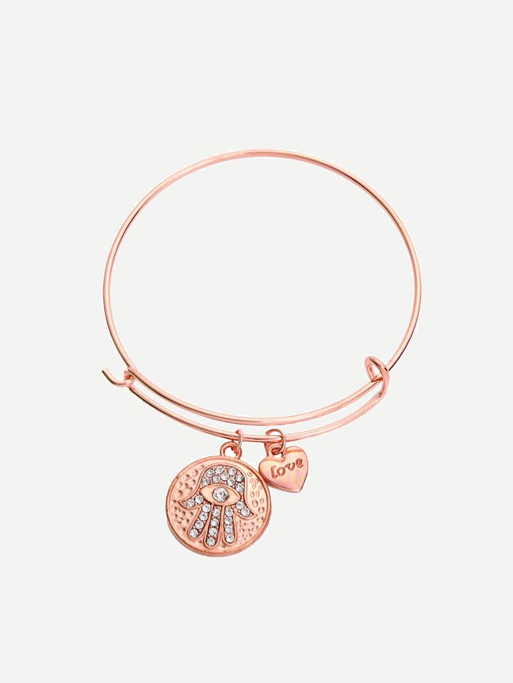 Romwe Rose Golden Cristal Coin Bracelet
