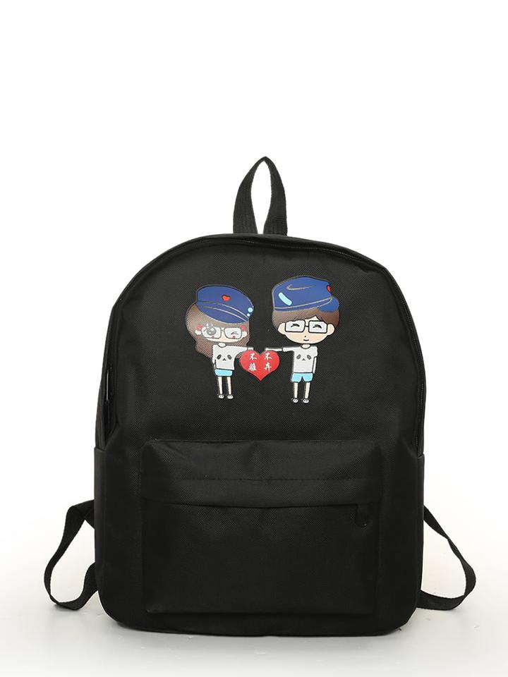 Romwe Cartoon Print Dome Backpack