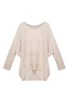 Romwe Batwing Apricot Loose Jumper