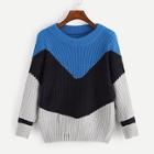 Romwe Color-block Sweater