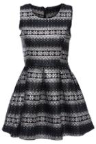 Romwe Silver Lacquer Print Sleeveless Dress