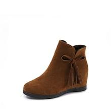 Romwe Tassel Decor Side Zip Boots