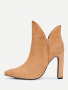 Romwe V Cut Design High Heeled Ankle Boots