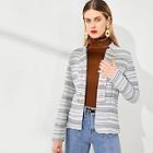 Romwe Double Breasted Striped Coat