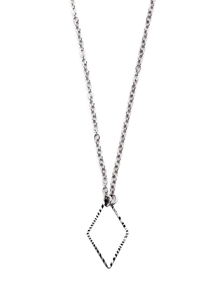 Romwe Silver Plated Geometric Hollow Out Pendant Necklace