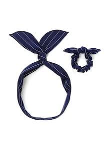 Romwe Striped Knot Headband & Hair Tie 2pcs