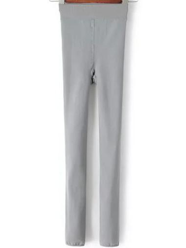Romwe Thicken Elastic Grey Leggings