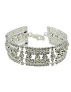 Romwe 18k Silver Plated Rhinestone Wedding Bracelet Jewelry