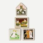 Romwe Stamp Design Brooch Set 4pcs