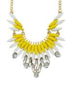 Romwe New Fashion Yellow Gemstone Beautiful Women Shourouk Necklace