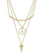 Romwe Gold Plated Pearl Layered Necklace