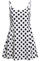 Romwe Spaghetti Strap Polka Dot With Zipper Dress